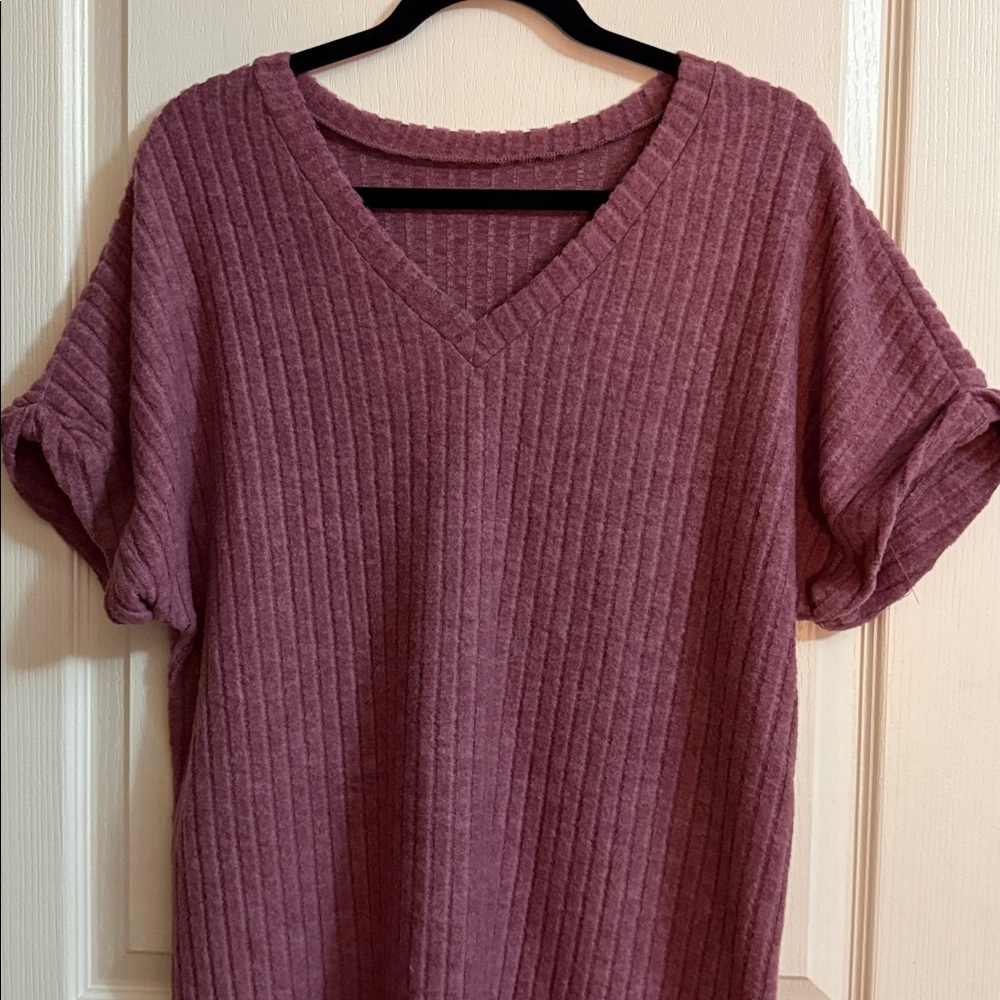 SHEIN | Vneck Ribbed Midi Dress size Large - Picture 2 of 6